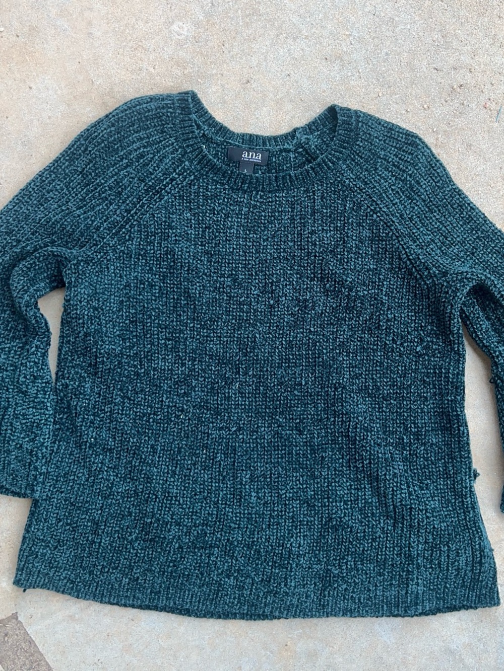 a.n.a Dark Forest Green Chenille Crewneck Sweater